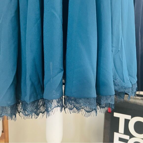 DRESS THE POPULATION Corey Dress, Fit & Flare, Blue/Green Pine, Medium 8/10, NWT - Picture 7 of 15